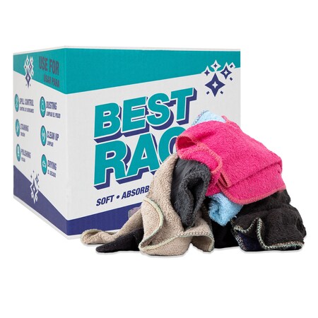 Monarch Washcloth Size Terry Wipers - COLORED 10 lb box N-C10-10